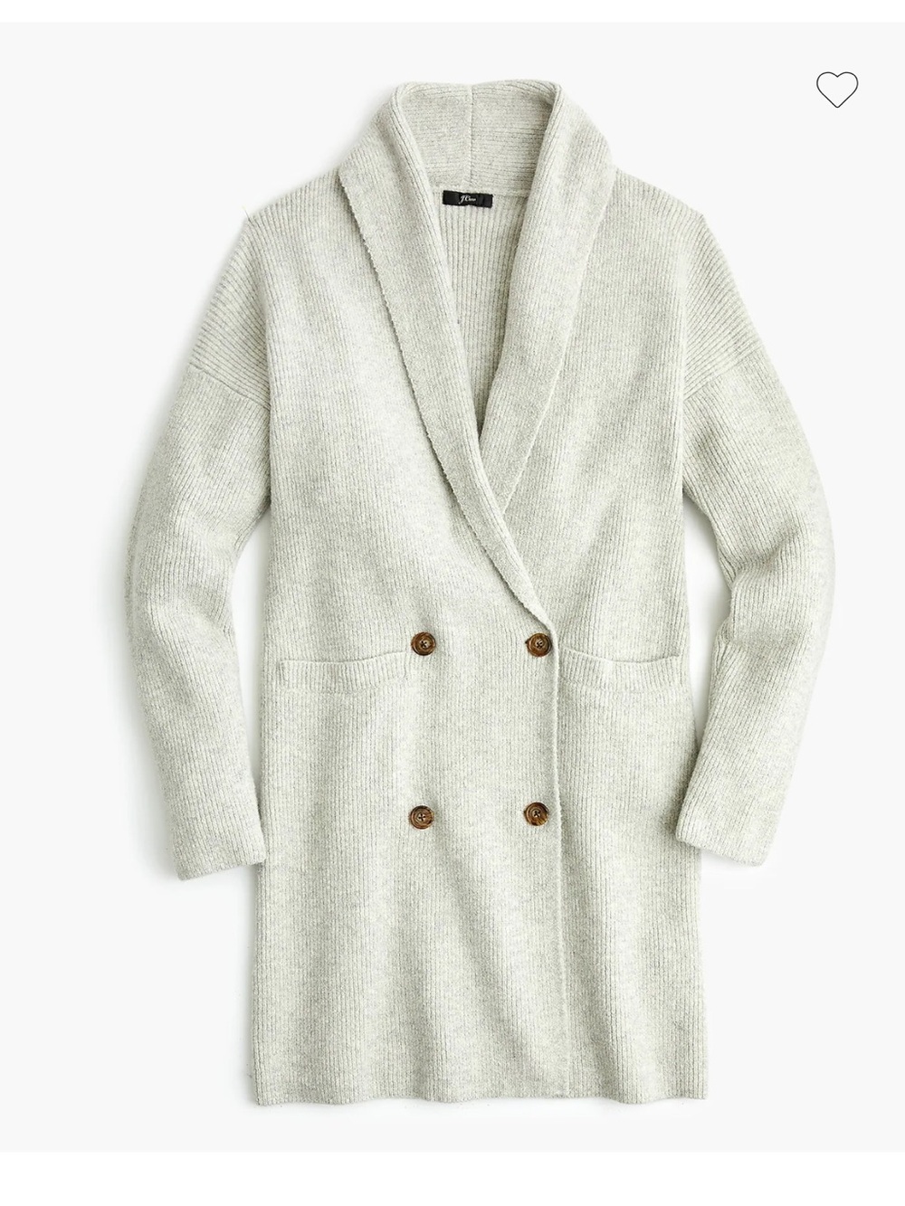 J. Crew Cream Shawl-Collar Double-Breasted Cardigan